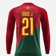 Fodboldtrøjer VM 2022 Portugal Diogo Jota 21 Hjemmebanetrøjer Langærmede..